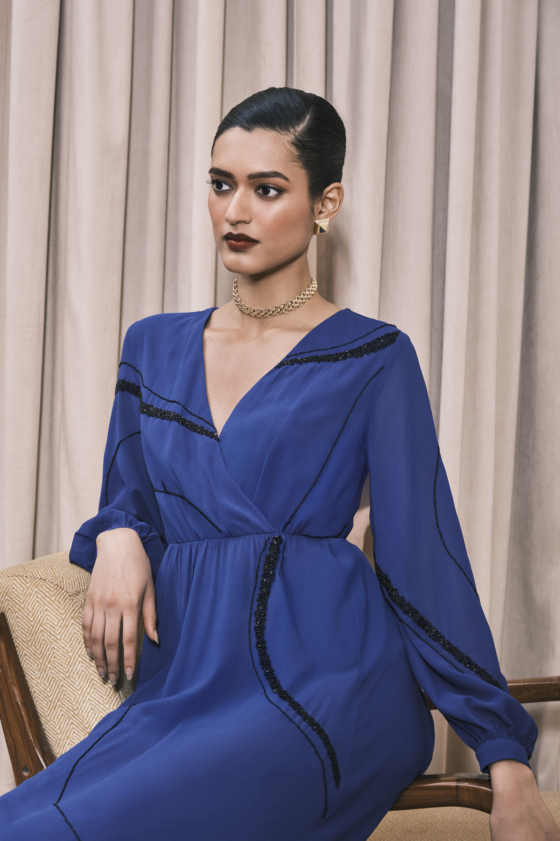 Whirlwind Romance Georgette Dress, Blue, image 2